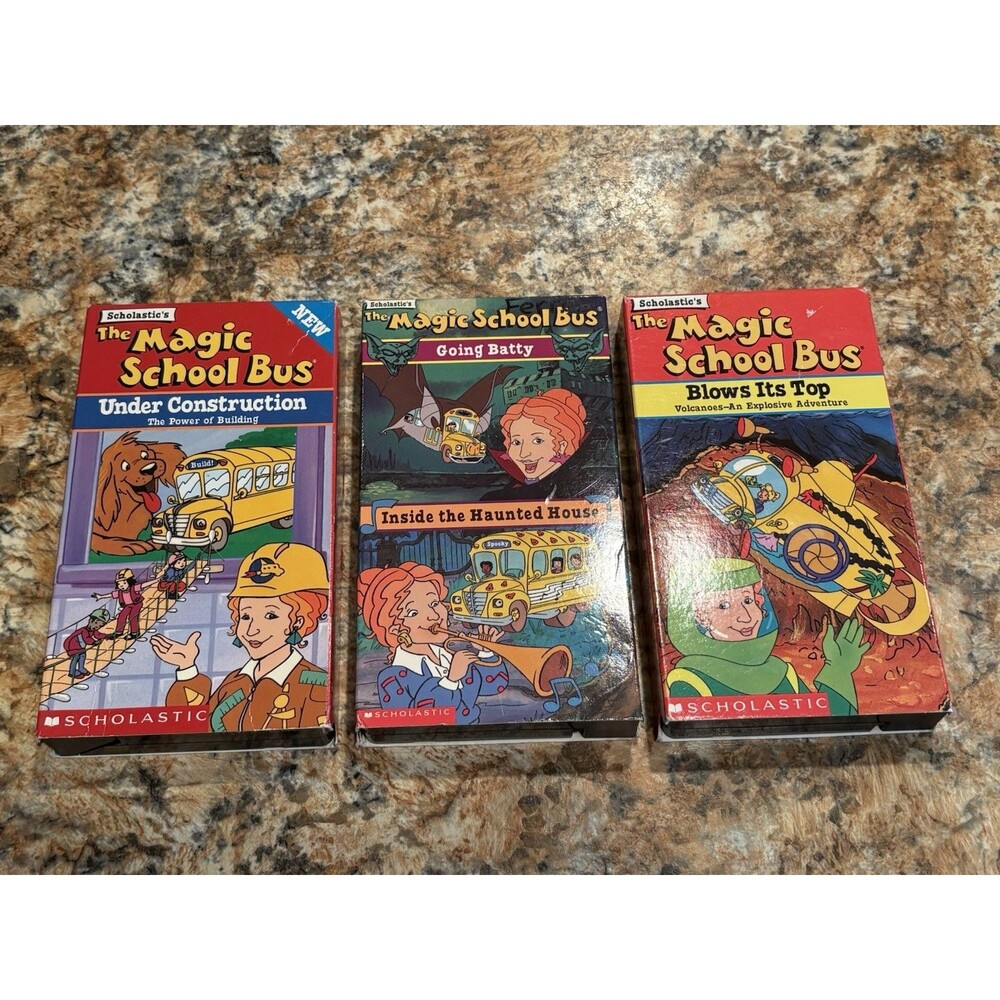 The Magic School Bus VHS Lot Of 3 90’s Kids PBS Scholastic's Untested AS IS